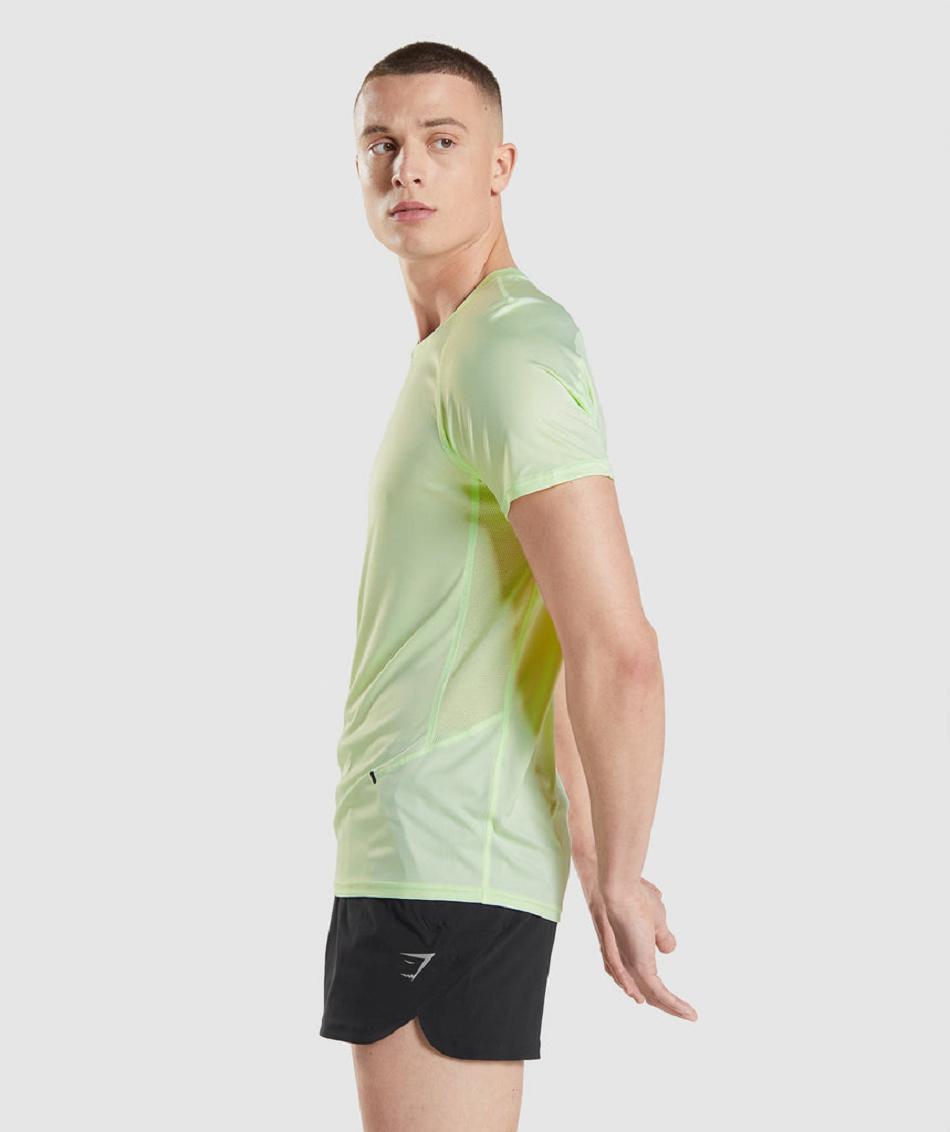 T Shirts Męskie Gymshark Speed Evolve Zielone | PL 3959XYU